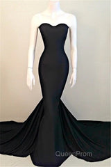 Sweetheart Black Trumpet New Arrival Evening Dresses Hottest Elegant Court Train Party Dresses