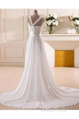 Sweetheart Chiffon Handmade Flower Wedding Dresses