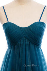 Sweetheart Neck Blue Long Evening Prom Dresses, Long Blue Formal Graduation Evening Dresses