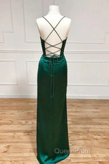 Sweetheart Neck Green Mermaid Long Evening Prom Dresses