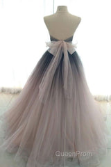Sweetheart Neck Open Back Ombre Long Evening Prom Dresses, Ombre Formal Evening Dresses