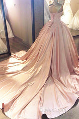 Sweetheart Neck Pink Lace Evening Prom Dresses, Pink Lace Long Formal Evening Dresses