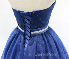 Sweetheart Neck Short Blue Evening Prom Dresses, Short Blue Formal Homecoming Graduation Dresses