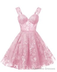 Teens Sparkly Tulle Light Pink Homecoming Dresses Spaghetti Straps Short Cocktail Party Prom Dress