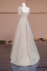 Unique Ball Gown Strapless Short Sleeves Long Wedding Dresses