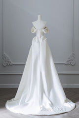 Unique Mermaid Strapless Long Wedding Dresses With Short Sleeves Brides Dresses