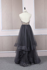 Unique tulle beads long Evening Prom Dresses tulle long evening Dresses