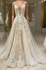 Unique V Neck Tulle Lace Long Evening Prom Dresses Lace Tulle Evening Dresses