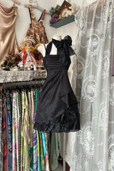 Vintage Fashion A Line Black Short Length Homecoing Birthday Dresses Evening Prom Dresses
