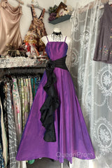 Vintage Fashion A Line Spaghetti Straps Grape Floor Length Evening Dresses Evening Prom Dresses