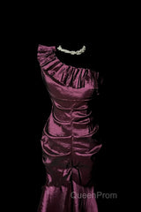 Vintage Mermaid One Shoulder Sleeveless Long Evening Prom Gown Fairy Evening Prom Dresses