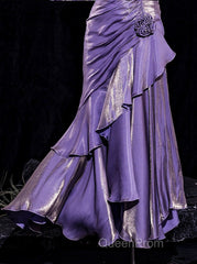 Vintage Mermaid Spaghetti Straps Long Lilac Evening Prom Dresses Birthday Outfits