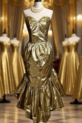 Vintage Mermaid Sweetheart Short Evening Prom Gown Fairy Evening Prom Dresses