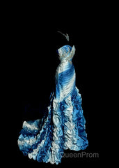 Vintage Mermaid Sweetheart Sleeveless Long Blue Evening Prom Gown Fairy Evening Prom Dresses