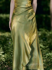 Vintage Sheath Spaghetti Straps Green Shiny Evening Prom Dresses Birthday Outfits