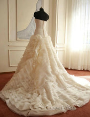 Weitese Formal WomenS Dresses Ivory Elegant Strapless Puffy Tiered Ball Gown Evening Prom Dresses Wedding Dresses Evening Prom Dresses Stores