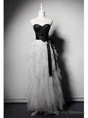 White Tulle Sweetheart Beading Prom Dress