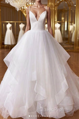 White v neck tulle long Evening Prom Dresses white tulle evening Dresses