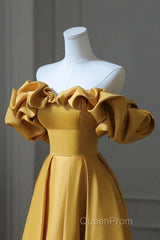 Yellow Off Shoulder Long Formal Evening Dresses Evening Prom Dresses